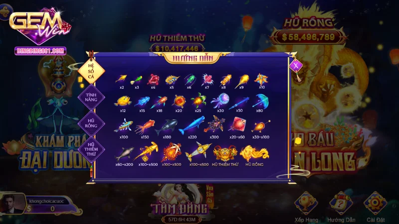 Game vua Săn Cá - Chiến trường khốc liệt dưới đại dương 3 Giải thích cách tính điểm trong vua săn cá Gemwin
