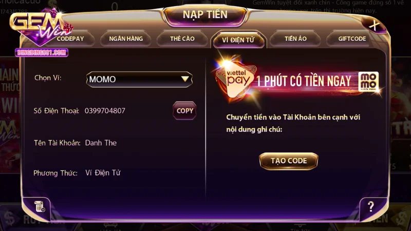 Game Bài Tấn - Đổi thưởng siêu tốc, tiền vào không giới hạn 7 Người chơi được phép thay đổi phương thức rút tiền Gemwin